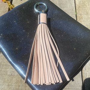Elegant Beige Tassel Keychain